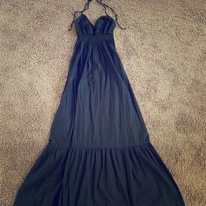New York & Company Black Halter Maxi Dress